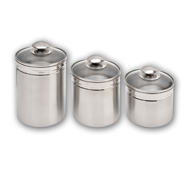 3pc Glass Canisters Set for Kitchen Counter with Airtight Lids