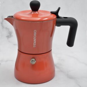 3cup Pelle Rossa Red Stove Top Espresso Maker