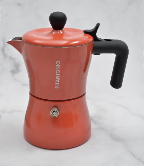 3cup Pelle Rossa Red Stove Top Espresso Maker