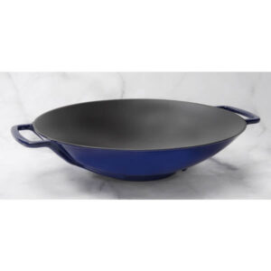 Blue Cast Iron Wok