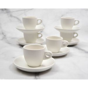 6-Piece 3oz Opaca Matt White Espresso Set